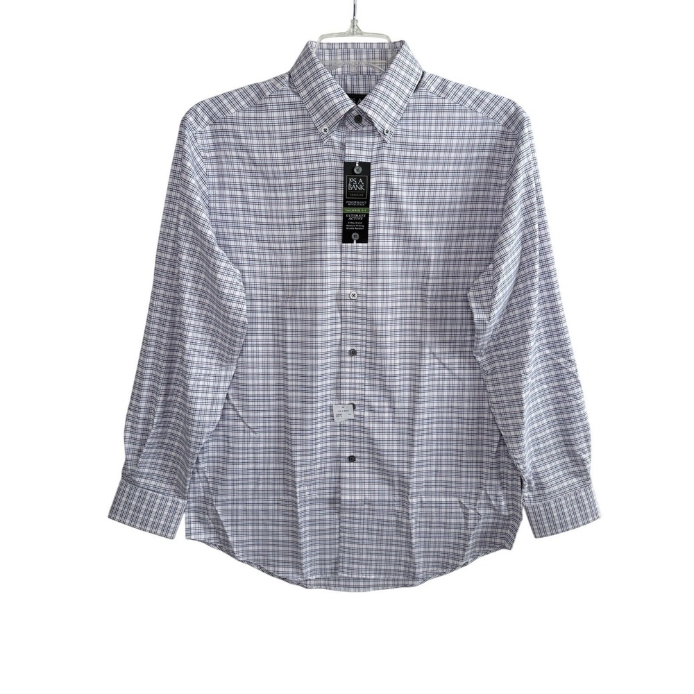 NWT Jos. A. Bank Traveler Motion Men Medium Tailored Fit Plaid Button Down Shirt